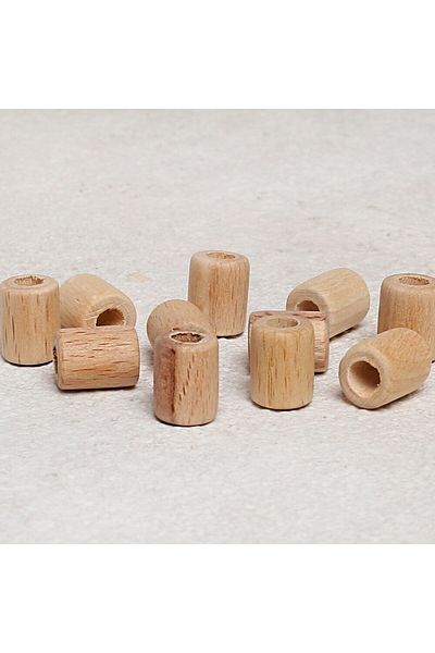 MBB ETİCARET Loren Crafts 10 Pcs Raw Tube Wood Beads 16mm