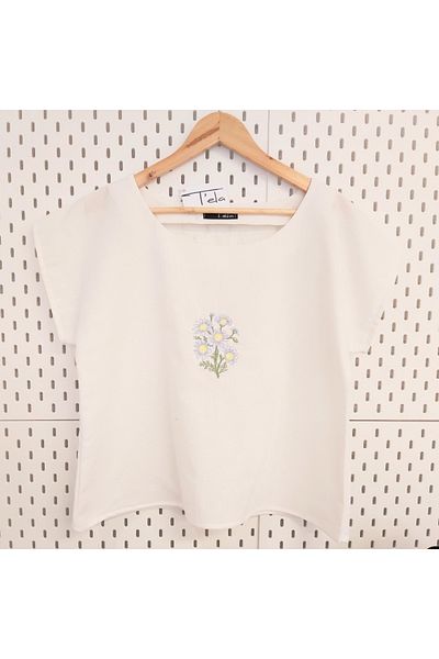 Tela Cotton blouse with floral embroidery - Daisy