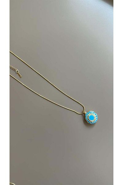 MBB ETİCARET Enamel covered necklace - blue