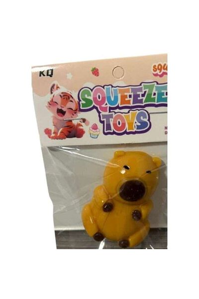Squizz Toys Interactive Anti-Stress Capybara Toy, Brown, 6cm
