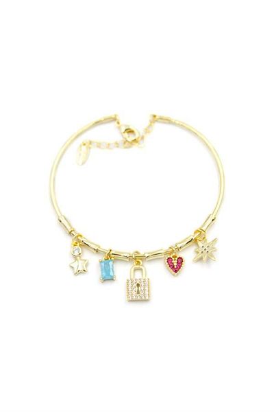 MBB ETİCARET Lock Charm Bracelet - Gold