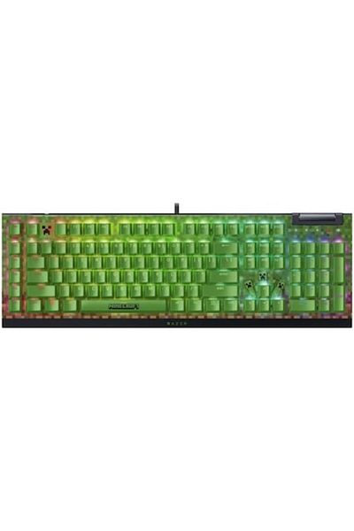 RAZER Tastatură mecanică de gaming BlackWidow V4 X Minecraft Edition, cu comutator verde
