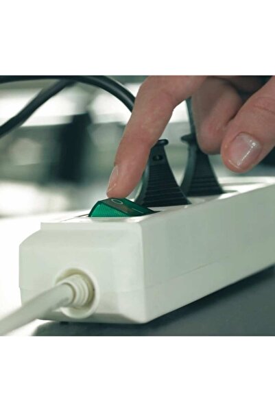 Brennenstuhl -Line Power Strip with Illuminated Switch, 3 Sockets, 1.5m Cable, White