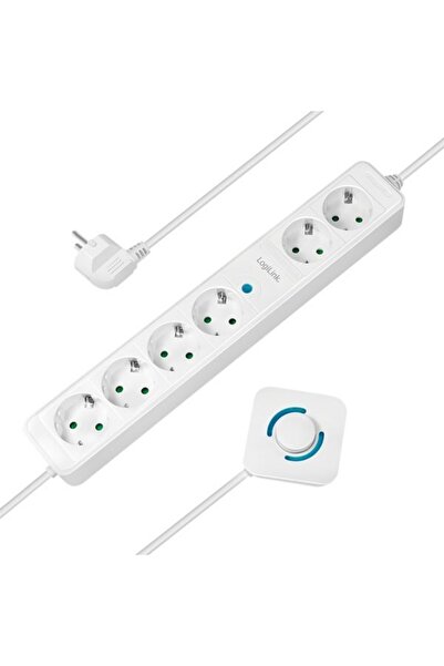 LogiLink Prelungitor cu 6 prize, LogiLink, 1,5 m, alb