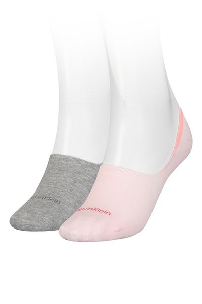 Calvin Klein , Set de șosete foarte scurte - 2 perechi, Gri melanj, Roz pal, Mărimea 39-42