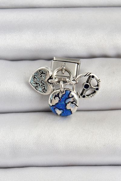 MBB ETİCARET 316L Steel Silver Color Travel Model Nomination Charm - Tj-Bc1501