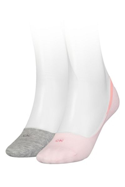 Calvin Klein , Set de șosete foarte scurte - 2 perechi, Gri, Roz, 35-38