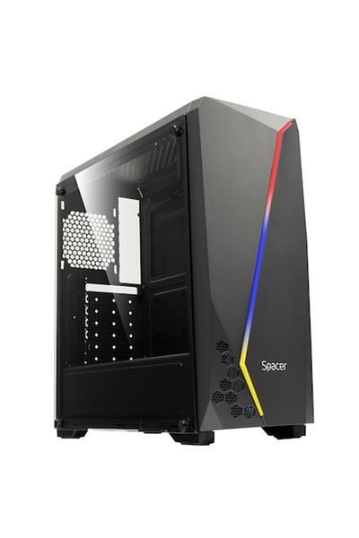 Spacer Carcasa FLASH, Mid-Tower, fara sursa, ATX, Black
