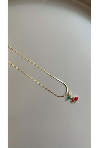MBB ETİCARET Stoned Cherry Necklace - Gold