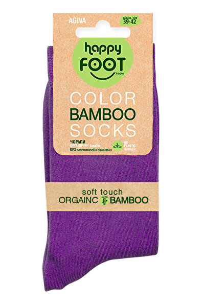 Agiva Women's Socks Happy Foottopia, Agiva, Bamboo Fiber, Violet, 39-42