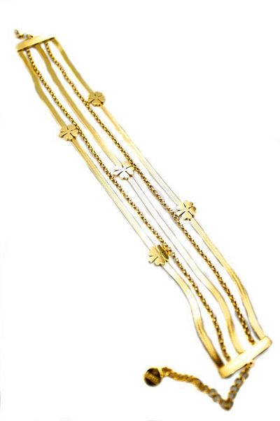MBB ETİCARET Multiple clover chain bracelet - gold