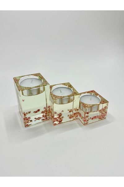 Epikoza Handmade Modern Decorative - Tealight Candle Holder - Floral Pattern