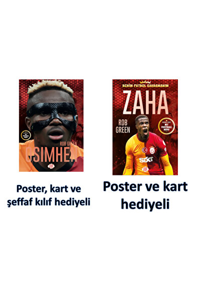 dokuzyayinlari Victor Osimhen - Zaha Poster ve Kart hediyeli 2 kitap set