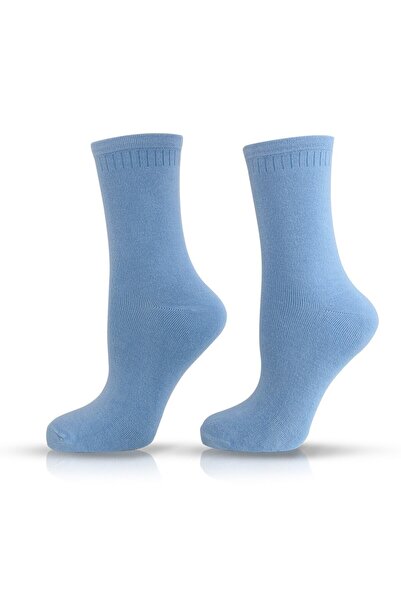 Agiva Women's Long Bamboo Socks Happy Footopia, Bamboo, Light Blue, 39-42