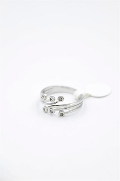 MBB ETİCARET 6-Piece Jewelled Snail Ring - Silver