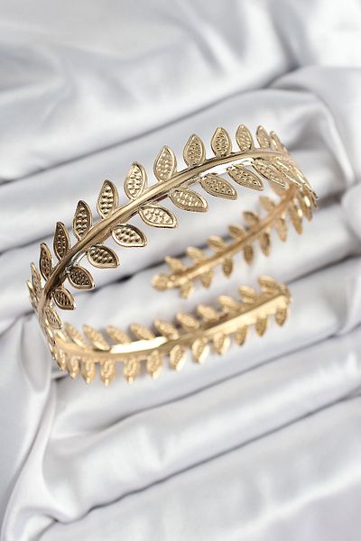 MBB ETİCARET Brass Leaf Model Gold Color Women's Pazu Bracelet - Tj-Bb7429