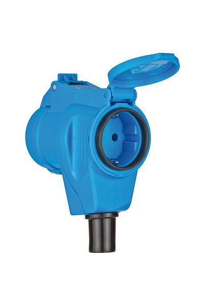 Brennenstuhl Prelungitor camping CEE, IP44, 1x 230V/16A, 3 pini, capace cu închidere automată, cuplaj unghiular