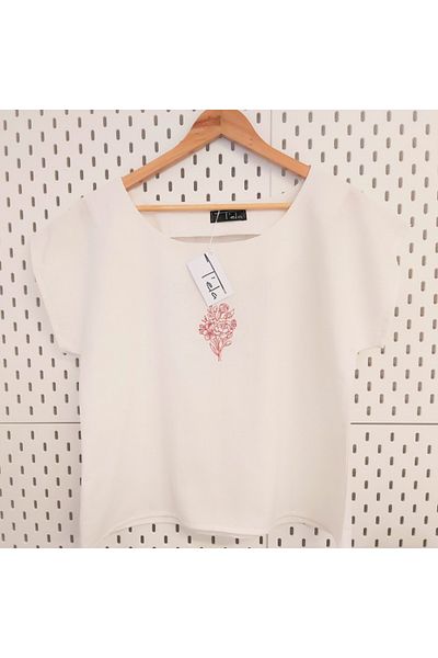 Tela Cotton Blouse with Floral Embroidery – Vior