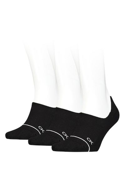 Calvin Klein , Set de șosete foarte scurte cu model monogramă - 3 perechi, Negru, Mărime universală