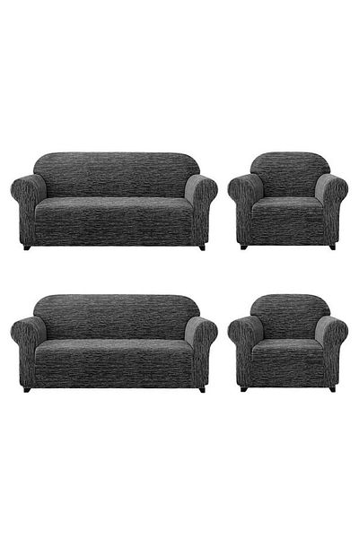 BOSTAN Jacquard Sofa, Sofa, Sofa Bed Cover Stick Pattern Flexible Without Skirt For 3+3+1+1 Sets