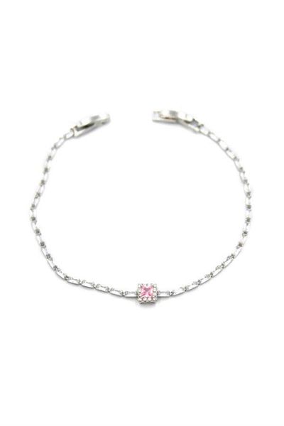 MBB ETİCARET Pink stone bracelet - silver