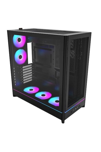 MONTECH Carcasa HS01 PRO, Midi-Tower, aRGB, fara sursa Negru