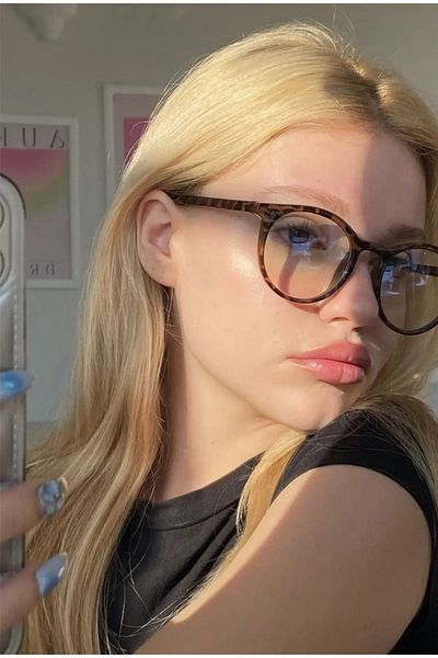 HabeQ London Black Transparent Unisex Blue Light Protection Glasses Leopard