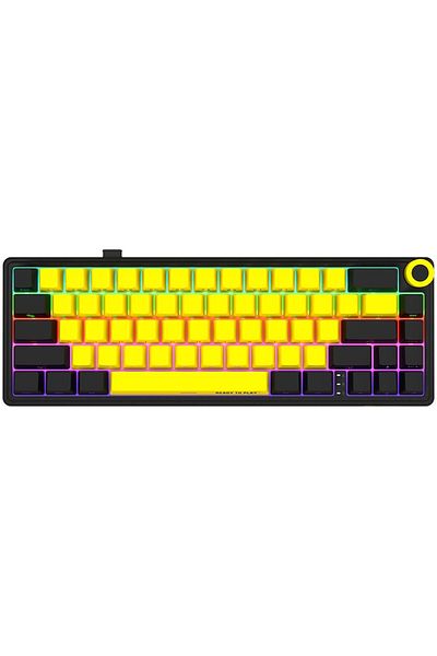 LORGAR Gaming Mechanical Keyboard KBP70MW, Wireless, Bluetooth 5.0, USB, EN Layout Black/Yellow