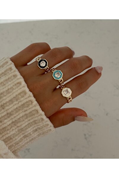 AychaAksesuar خاتم Vip بإطار مربع أبيض من حجر الزركون قابل للتعديل