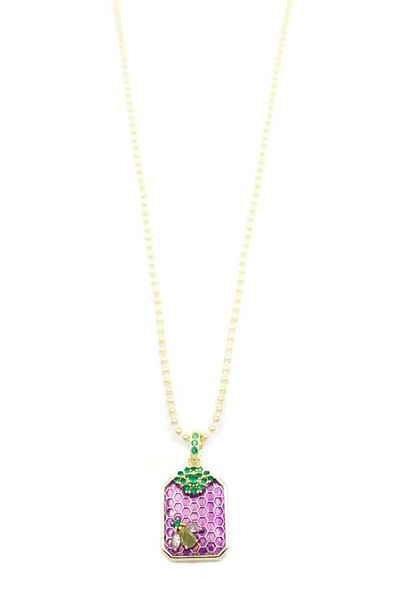 MBB ETİCARET Honeycomb Necklace - Purple