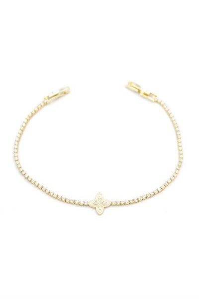 MBB ETİCARET Vc clover stone bracelet - gold