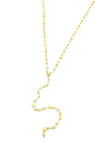 MBB ETİCARET Dorika Beaded Y Necklace - Gold