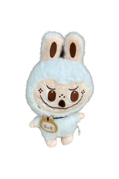 OEM Promo Pack: LaBubu Plush Figurine, Soft and Fluffy, White, 25 cm + Squishy Interactive Black Mini Pa