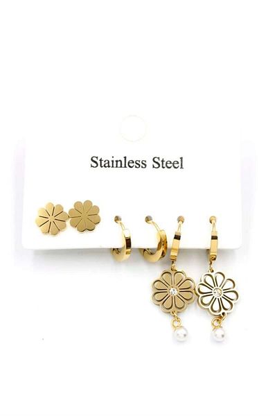 MBB ETİCARET Set of 6 Earrings - Gold