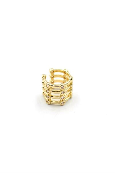 MBB ETİCARET Stoned Cartilage Earrings - Gold