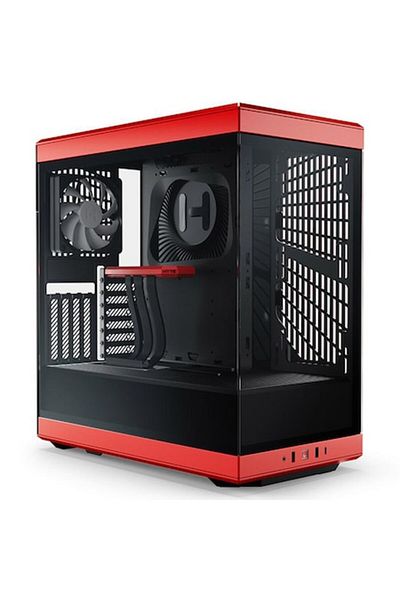 HYTE Carcasă PC Mid-Tower Y40, fără sursă de alimentare, ATX, roșie