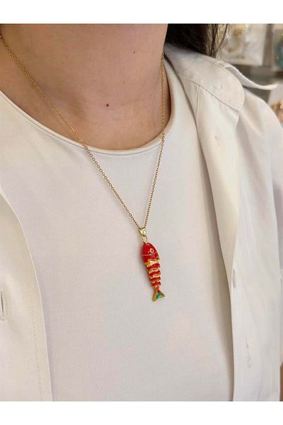 MBB ETİCARET Fish Necklace - Red