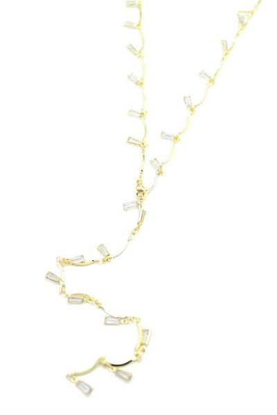 MBB ETİCARET Stone Y Necklace - Gold