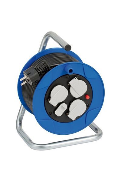 Brennenstuhl Rolă prelungitoare Garant Kompakt, 3 prize, 2xUSB 5V 2.1A, IP20, H05VV-F 3G1.5, 15m, Albastră