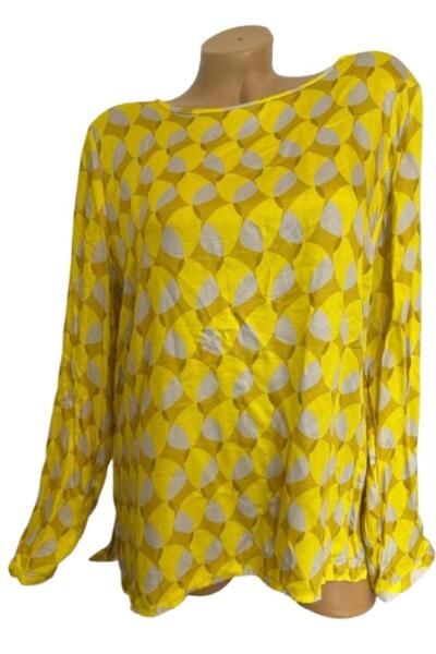 MİLANO İTALY Milano Italy - Women's Blouse Lemon Print, Yellow, 40 EU, Viscose