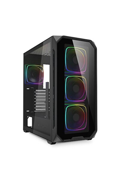 SHARKOON Θήκη ATX Semi-tower AK5G RGB, μαύρη, Midi-Tower, φωτισμός RGB