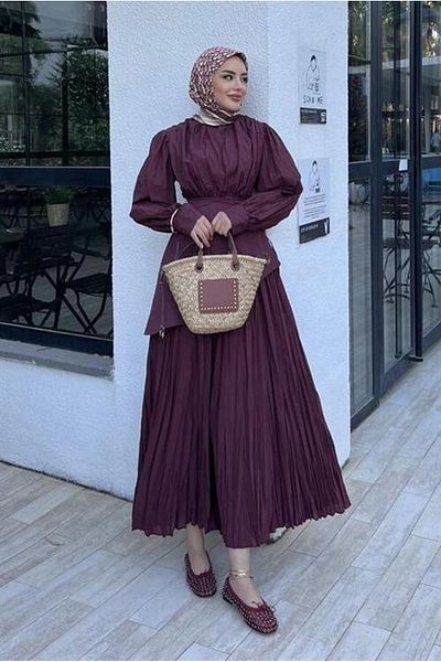 nedo7 Layere Dress Burgundy