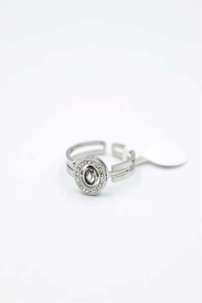 MBB ETİCARET 6-Piece Round Jewelled Ring - Silver