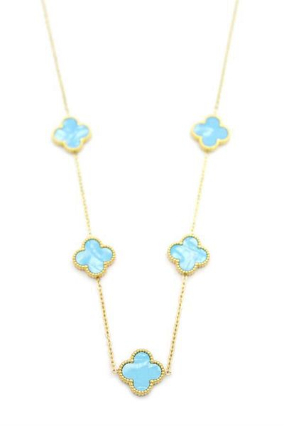 MBB ETİCARET Vc Clover Necklace - Turquoise