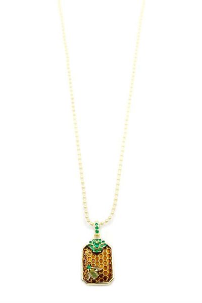MBB ETİCARET Honeycomb necklace - brown