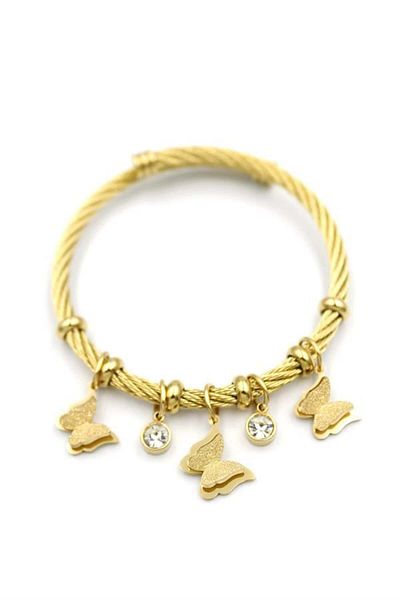 MBB ETİCARET Butterfly Charm Bracelet - Gold