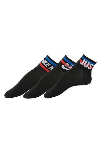 Nike , Unisex Short Socks Everyday Essential - 3 Pairs, Black, XL