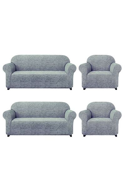 BOSTAN Jacquard Sofa, Sofa, Sofa Bed Cover Stick Pattern Flexible Without Skirt For 3+3+1+1 Sets