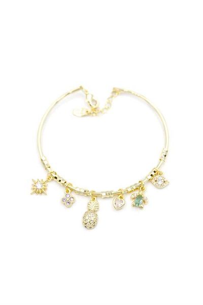 MBB ETİCARET Pineapple Charm Bracelet - Gold