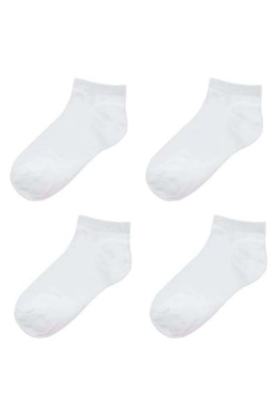 OEM Short White Socks for Girls - 4 Pairs
